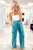 Medium Grey Mineral Wash Lace-up High Waist Raw Hem Patched Pocket Pants
