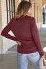Chicory Coffee Solid Exposed Seam Crew Neck Long Sleeve Top