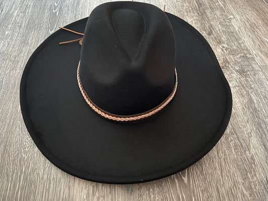 Black Wide Brim Hat - Grace Ann Faith Boutique - Official Online Boutique 