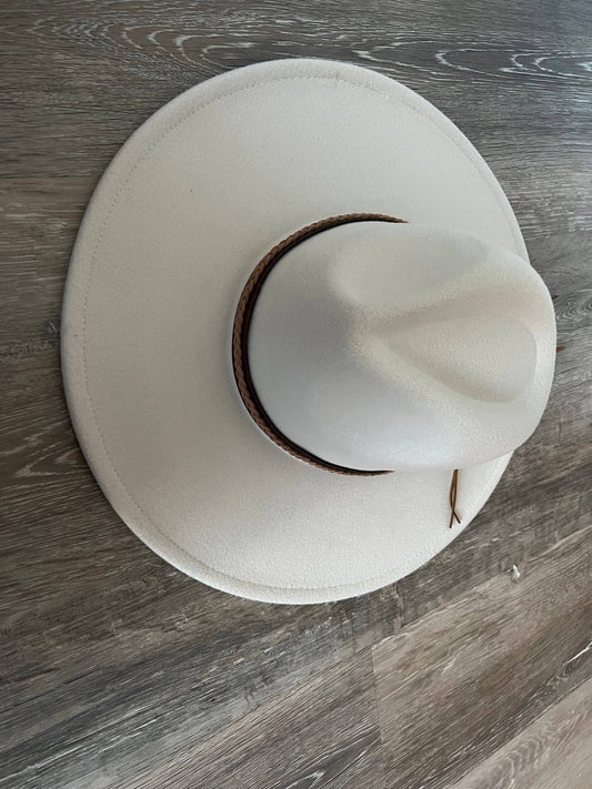 Ivory Wide Brim Hat - Grace Ann Faith Boutique - Official Online Boutique 