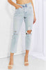 Vervet by Flying Monkey Stand Out Full Size Distressed Cropped Jeans - Grace Ann Faith Boutique - Official Online Boutique 