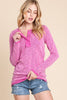 Reborn J Contrast Trim Half Button Long Sleeve T-Shirt - Grace Ann Faith Boutique - Official Online Boutique 