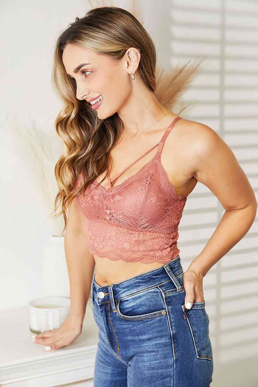 JadyK Luna Crisscross Front Lace Bralette - Grace Ann Faith Boutique - Official Online Boutique 