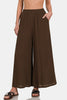 Zenana Woven Wide Leg Pants With Pockets - Grace Ann Faith Boutique - Official Online Boutique 