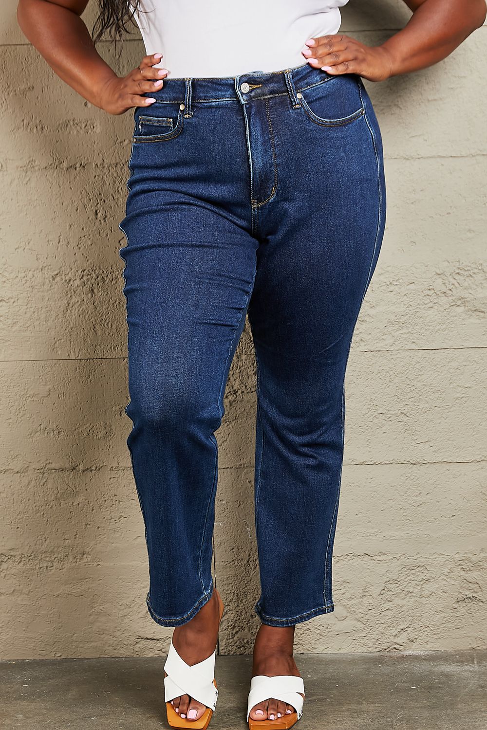 Judy Blue Kailee Full Size Tummy Control High Waisted Straight Jeans - Grace Ann Faith Boutique - Official Online Boutique 