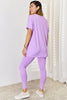 Zenana V-Neck Rolled Short Sleeve T-Shirt and Leggings Set - Grace Ann Faith Boutique - Official Online Boutique 