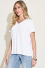 Basic Bae Full Size V-Neck High-Low T-Shirt - Grace Ann Faith Boutique - Official Online Boutique 