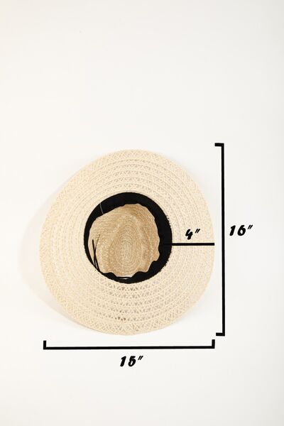 Fame Wide Brim Straw Weave Sun Hat - Grace Ann Faith Boutique - Official Online Boutique 