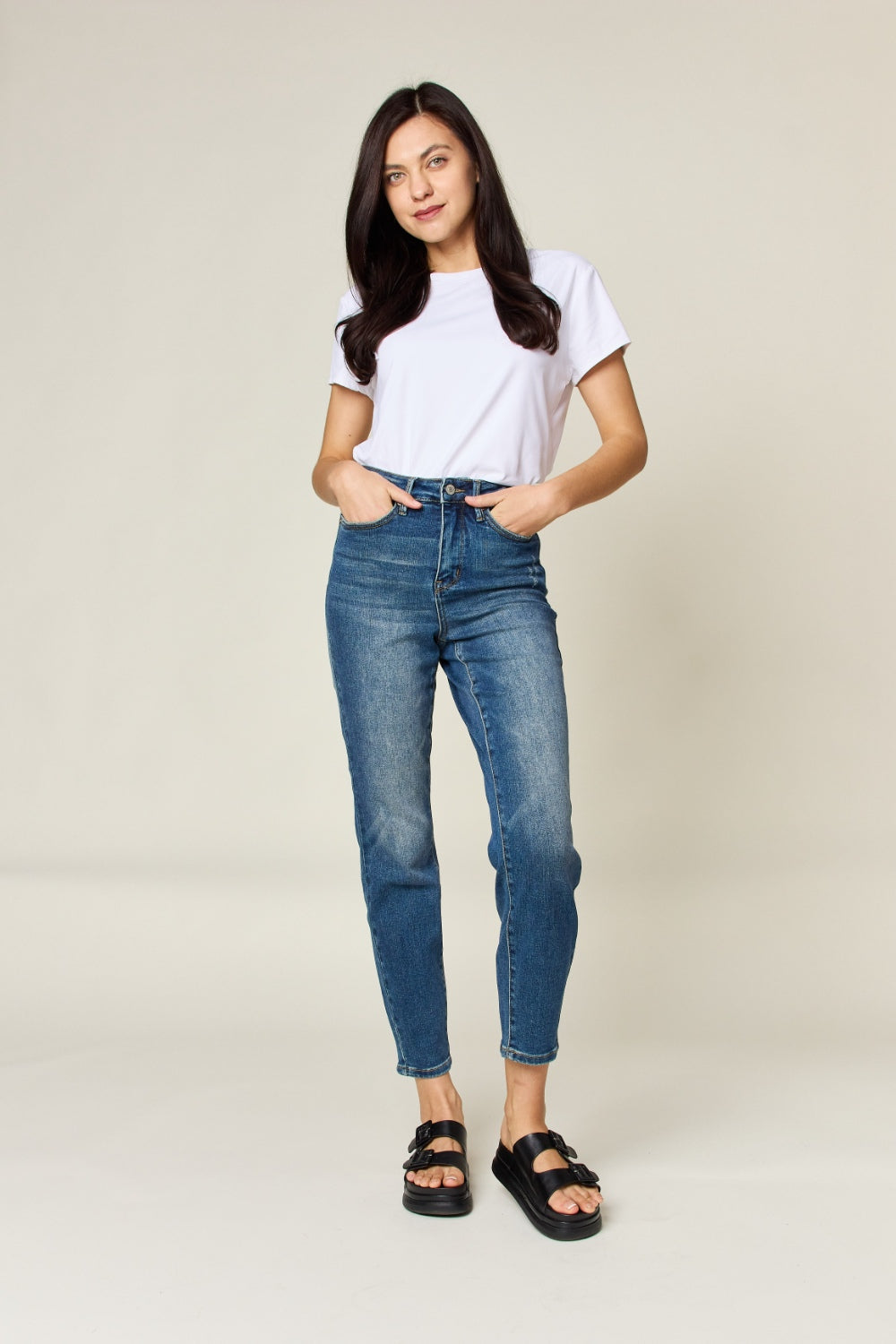 Judy Blue Full Size Tummy Control High Waist Slim Jeans - Grace Ann Faith Boutique - Official Online Boutique 