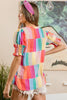 BiBi Color Block Smocked Short Sleeve Blouse - Grace Ann Faith Boutique - Official Online Boutique 