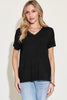 Basic Bae Full Size V-Neck High-Low T-Shirt - Grace Ann Faith Boutique - Official Online Boutique 