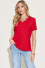 Basic Bae Full Size V-Neck High-Low T-Shirt - Grace Ann Faith Boutique - Official Online Boutique 