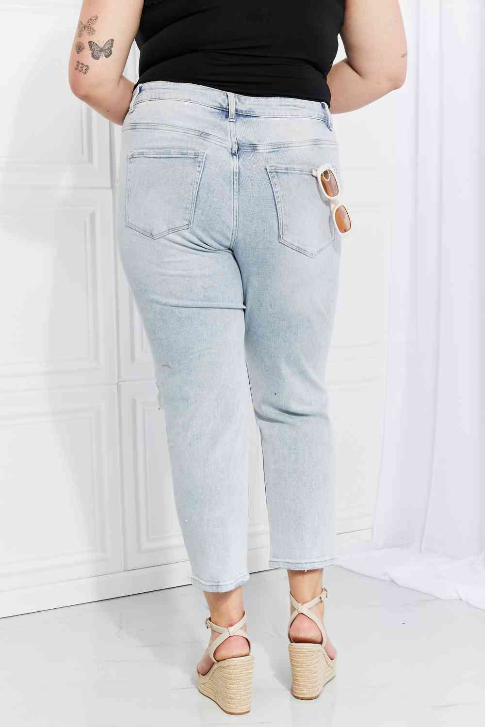 Vervet by Flying Monkey Stand Out Full Size Distressed Cropped Jeans - Grace Ann Faith Boutique - Official Online Boutique 