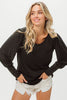 BiBi Round Neck Polka Dot Lantern Sleeve Top - Grace Ann Faith Boutique - Official Online Boutique 